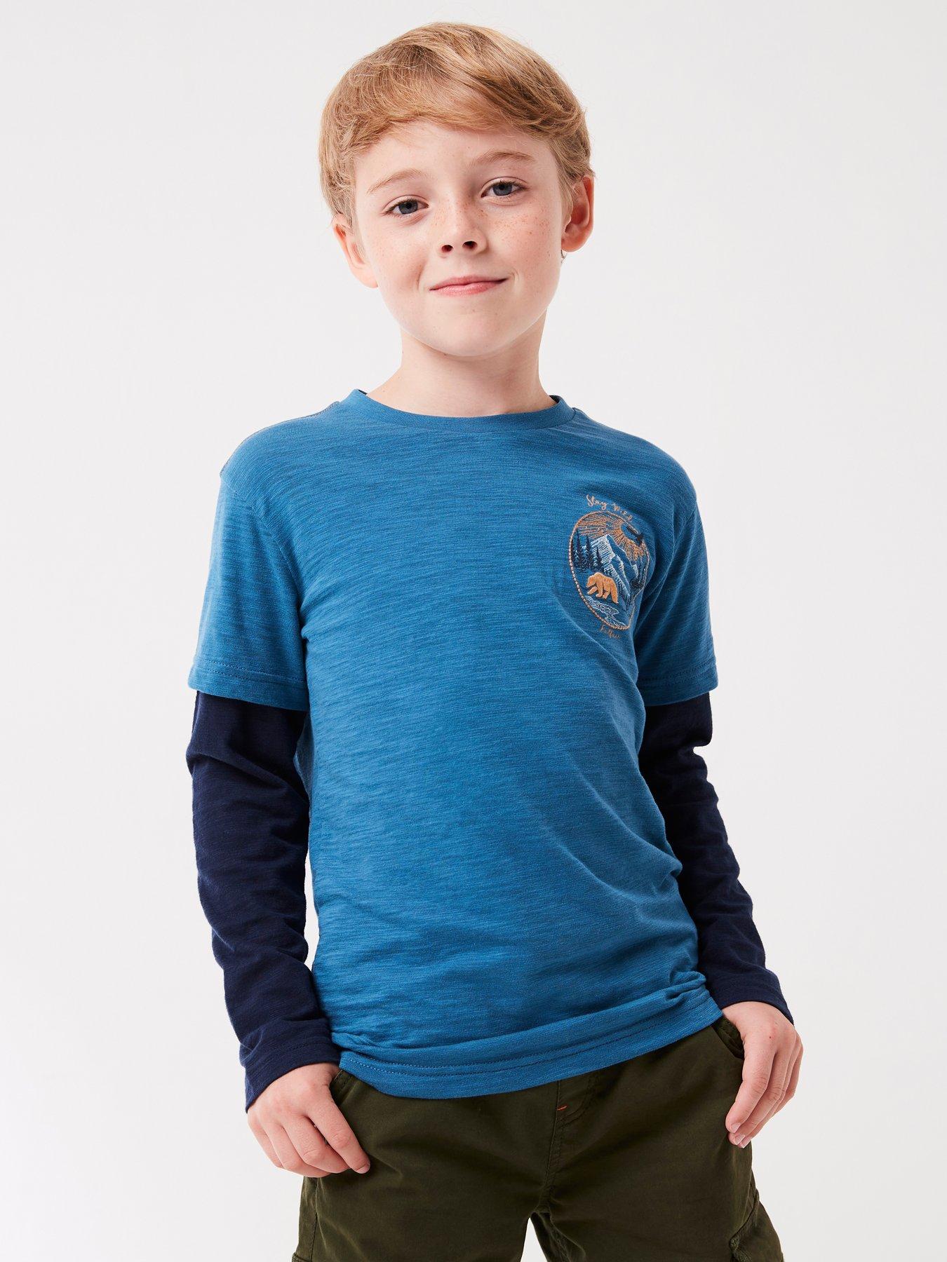 FatFace Boys 2 In 1 Hike Graphic Tshirt - Cobalt | very.co.uk