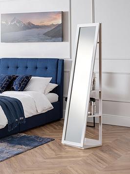 Product photograph of Julian Bowen Fresco White Storage Mirror from very.co.uk