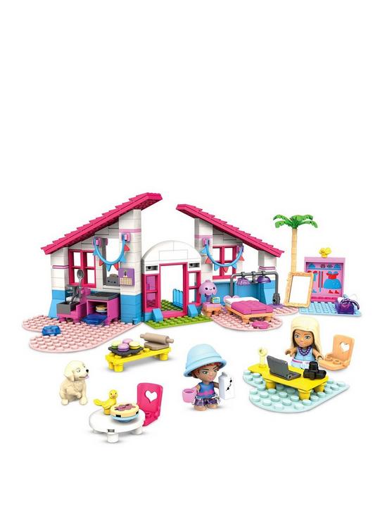 front image of mega-construx-barbie-malibu-house-construction-playset
