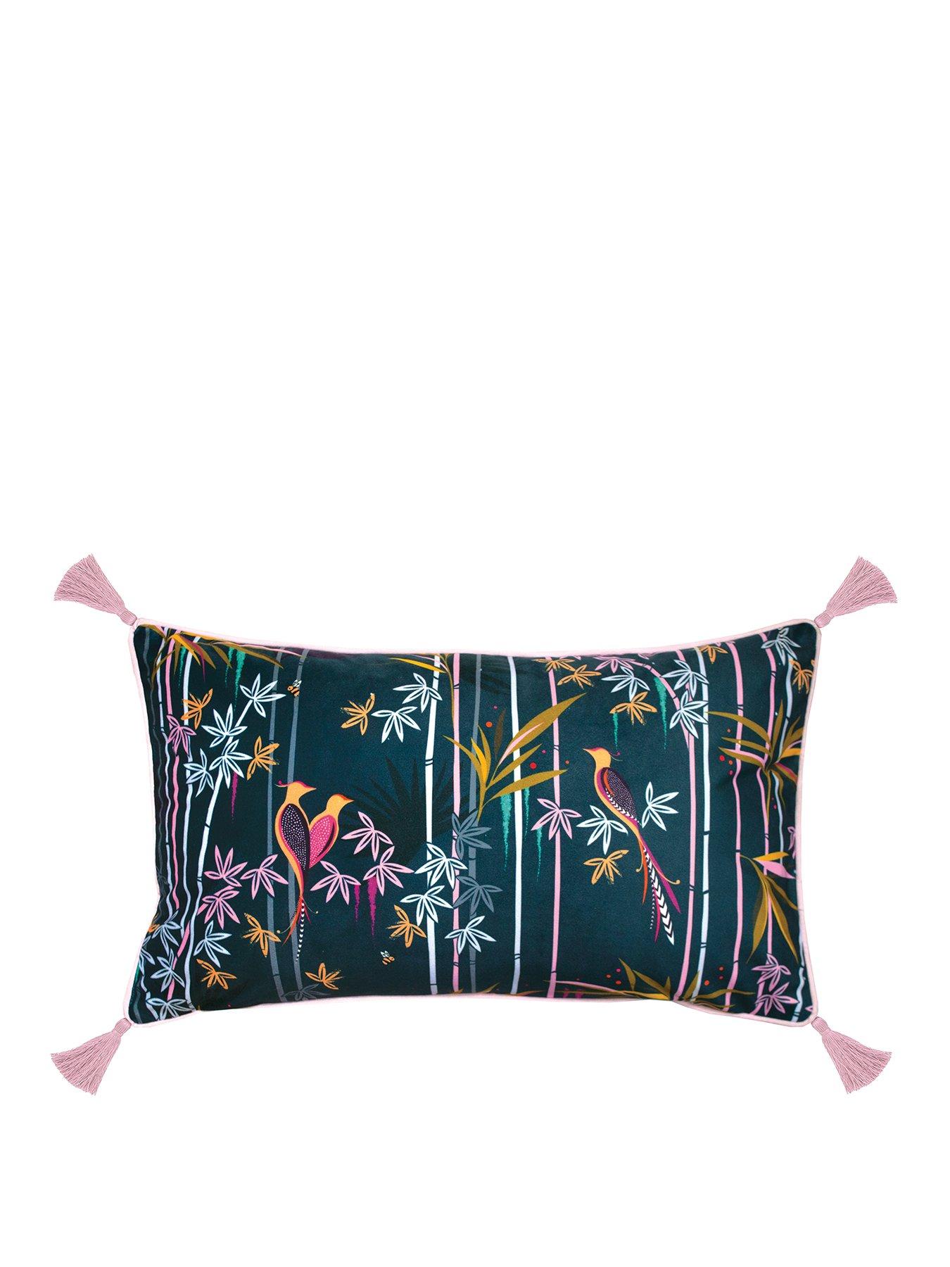 Product photograph of Sara Miller Linear Bamboo Cushion from very.co.uk