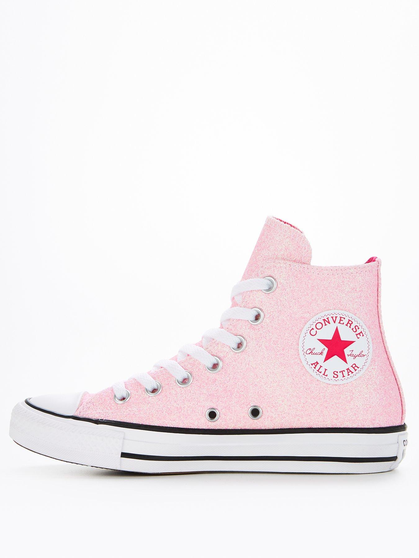 pastel pink converse high tops