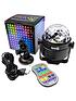  image of rockjam-rechargeable-wireless-party-lights-6watt-led-sound-activated-disco-ball-with-remote-control