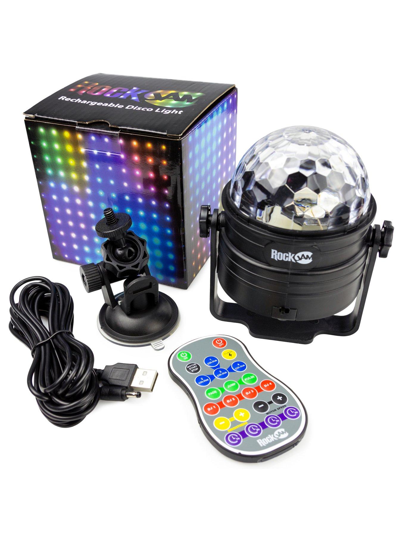 RockJam Rechargeable Wireless Party Lights 6Watt LED Sound Activated ...