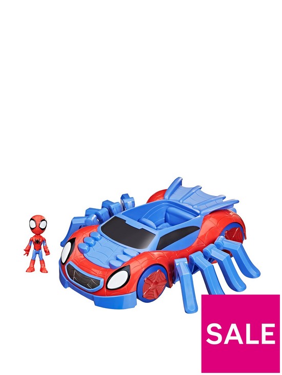 front image of marvel-spidey-and-his-amazing-friends-ultimate-web-crawler-with-spidey-stunner-feature-and-4-inch-spidey-figure