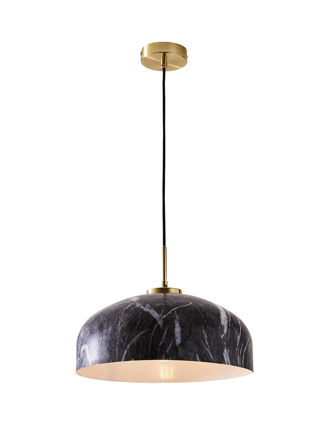 Product photograph of Very Home Burlington Shallow Spun Metal Pendant from very.co.uk
