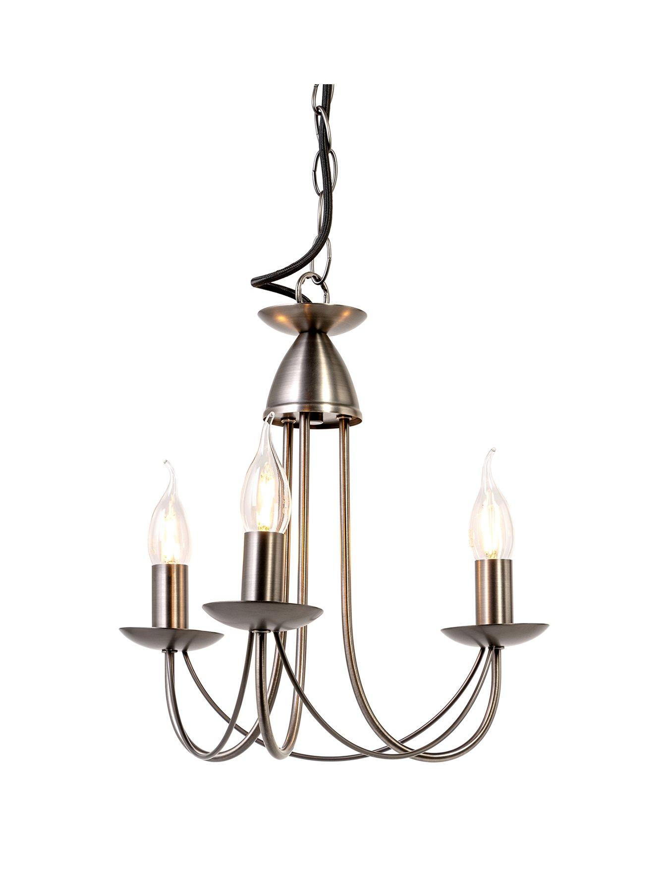Product photograph of Very Home Munro Traditional 3 Light Chandelier from very.co.uk