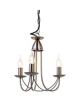 Product photograph of Munro Traditional 3 Light Chandelier from very.co.uk