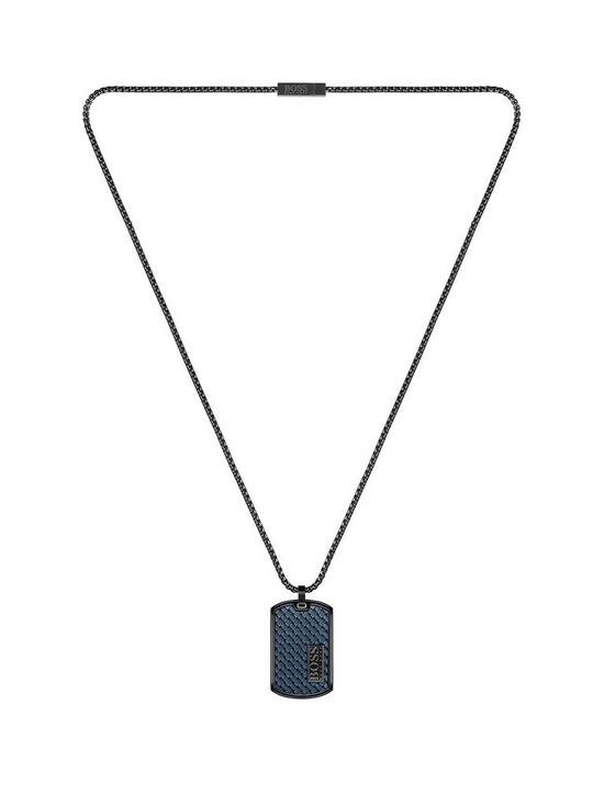 front image of boss-lander-id-tag-necklace