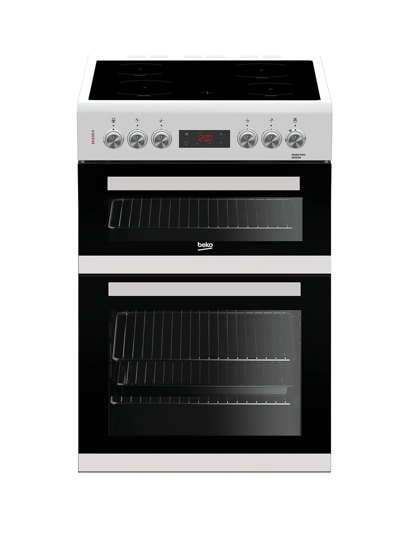 Product photograph of Beko Kdc653w 60cm Double Oven Electric Cooker - Cooker Only from very.co.uk