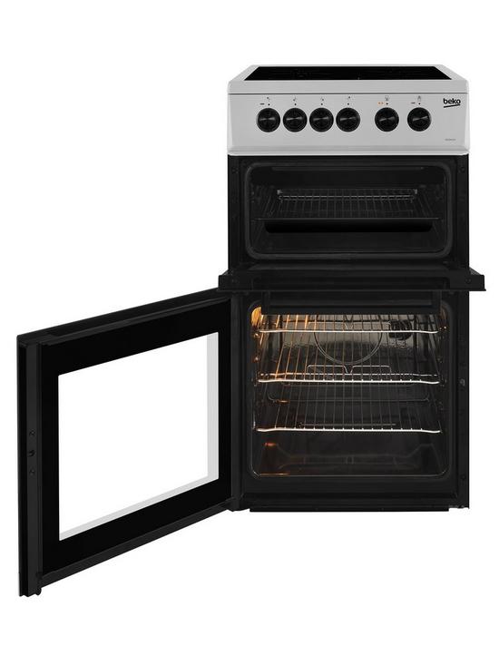 stillFront image of beko-kdc5422as-twin-cavity-electric-cooker-silver