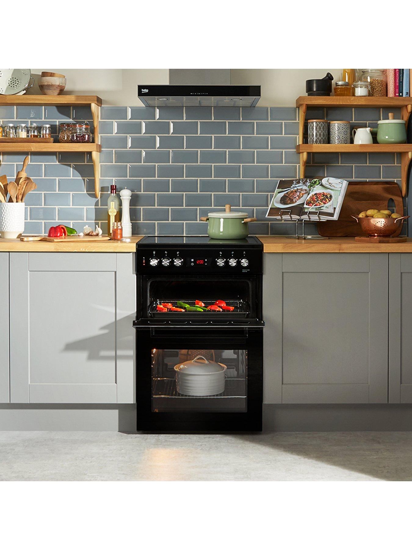 Black double oven online electric cooker