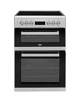 Product photograph of Beko Kdc653s 60cm Double Oven Electric Cooker - Silver - Cooker Only from very.co.uk