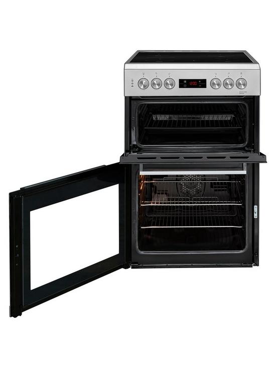 stillFront image of beko-kdc653s-60cm-double-oven-electric-cooker-silver