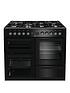  image of beko-kdvf100k-100cm-widenbspdual-fuelnbspdouble-oven-range-cooker-black