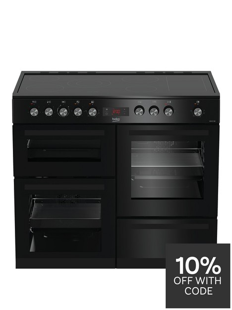 beko-kdvc100k-freestanding-100cm-double-oven-range-cooker-black