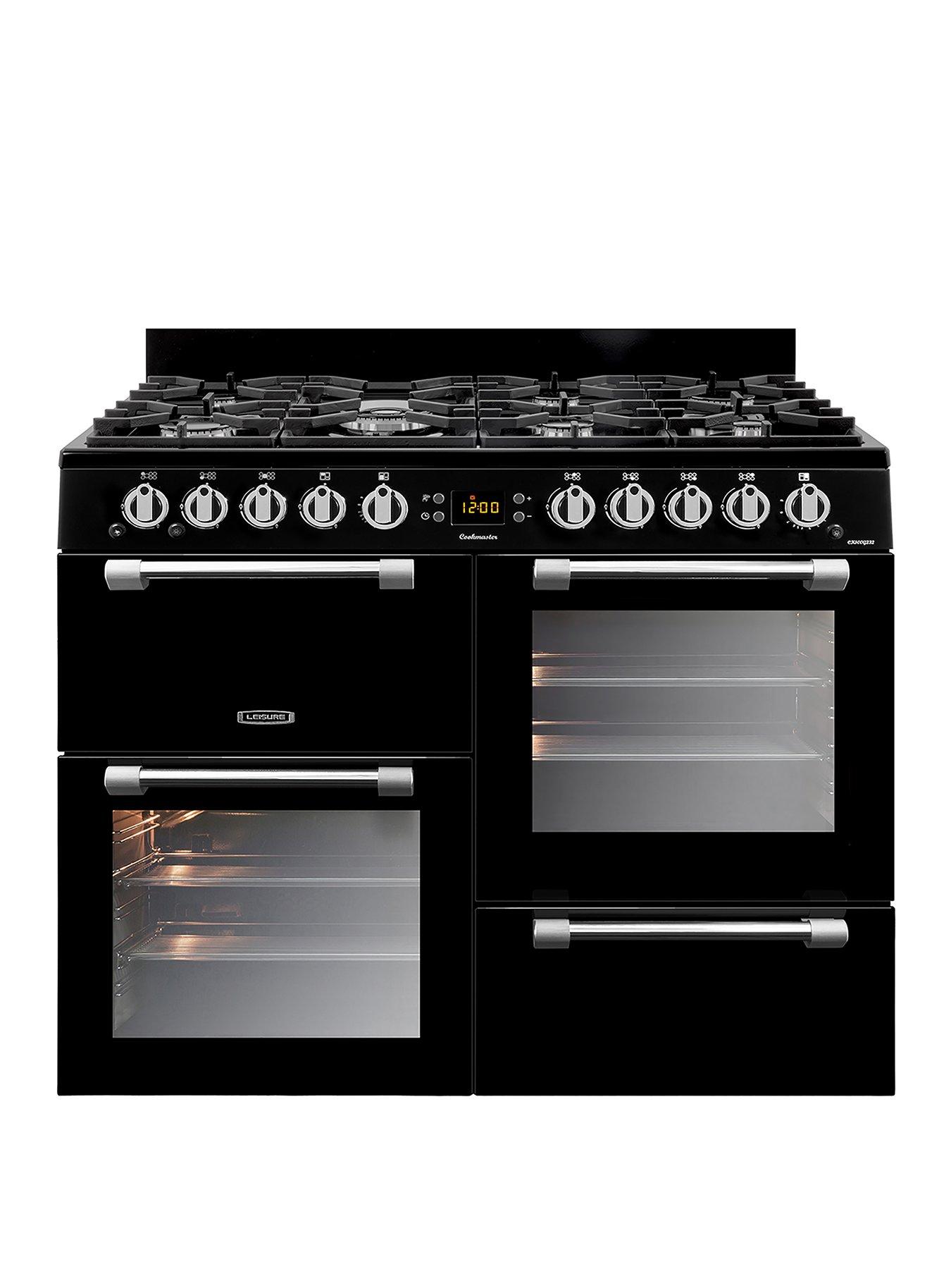 undefined CK100F232K 100cm Cookmaster Dual Fuel Range Cooker, Black