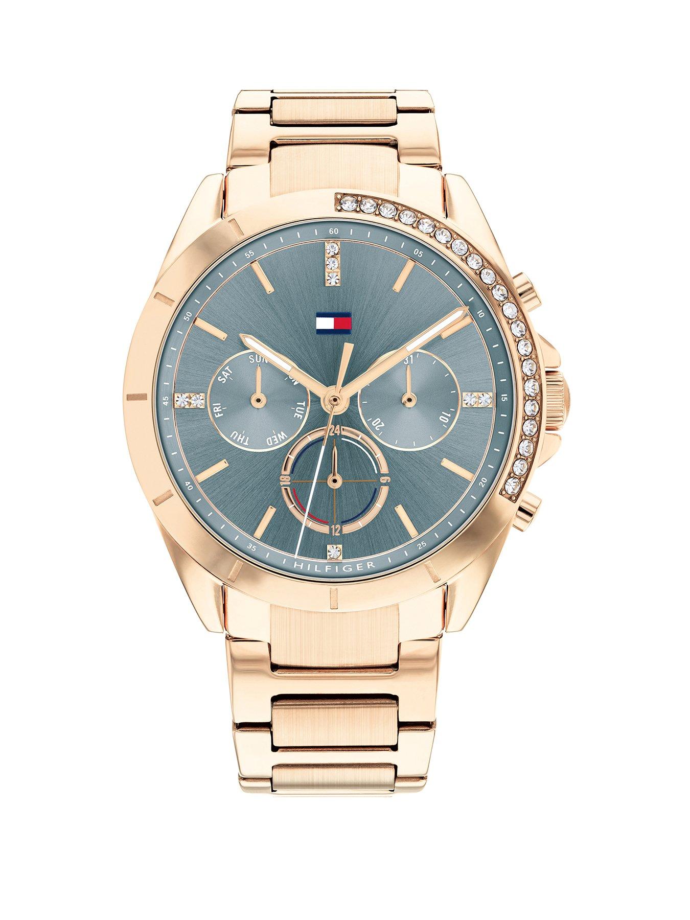 Tommy Hilfiger Kennedy Blue Chronograph Gold Tone Stainless Steel Bracelet