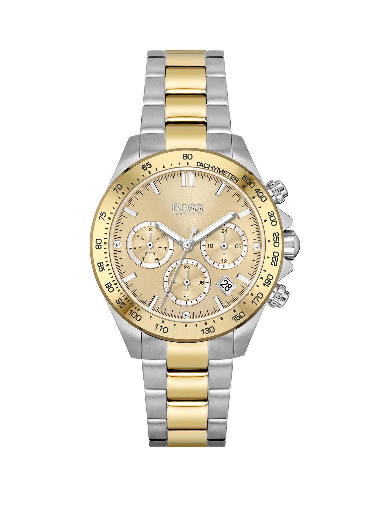 Jewellery & watches Novia Gold Tone Chronograph Dial Stainless Steel Gold Tone Bracelet Watch