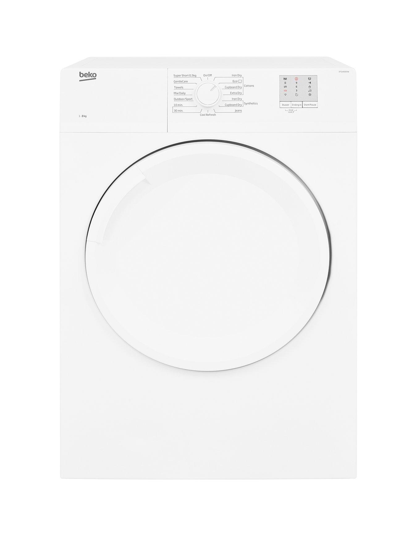 Product photograph of Beko Dtgv8000w 8kg Vented Tumble Dryer White from very.co.uk