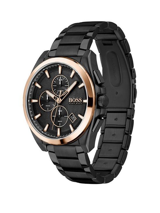 stillFront image of boss-grandmaster-sport-lux-black-chronograph-dial-black-ip-bracelet-watch