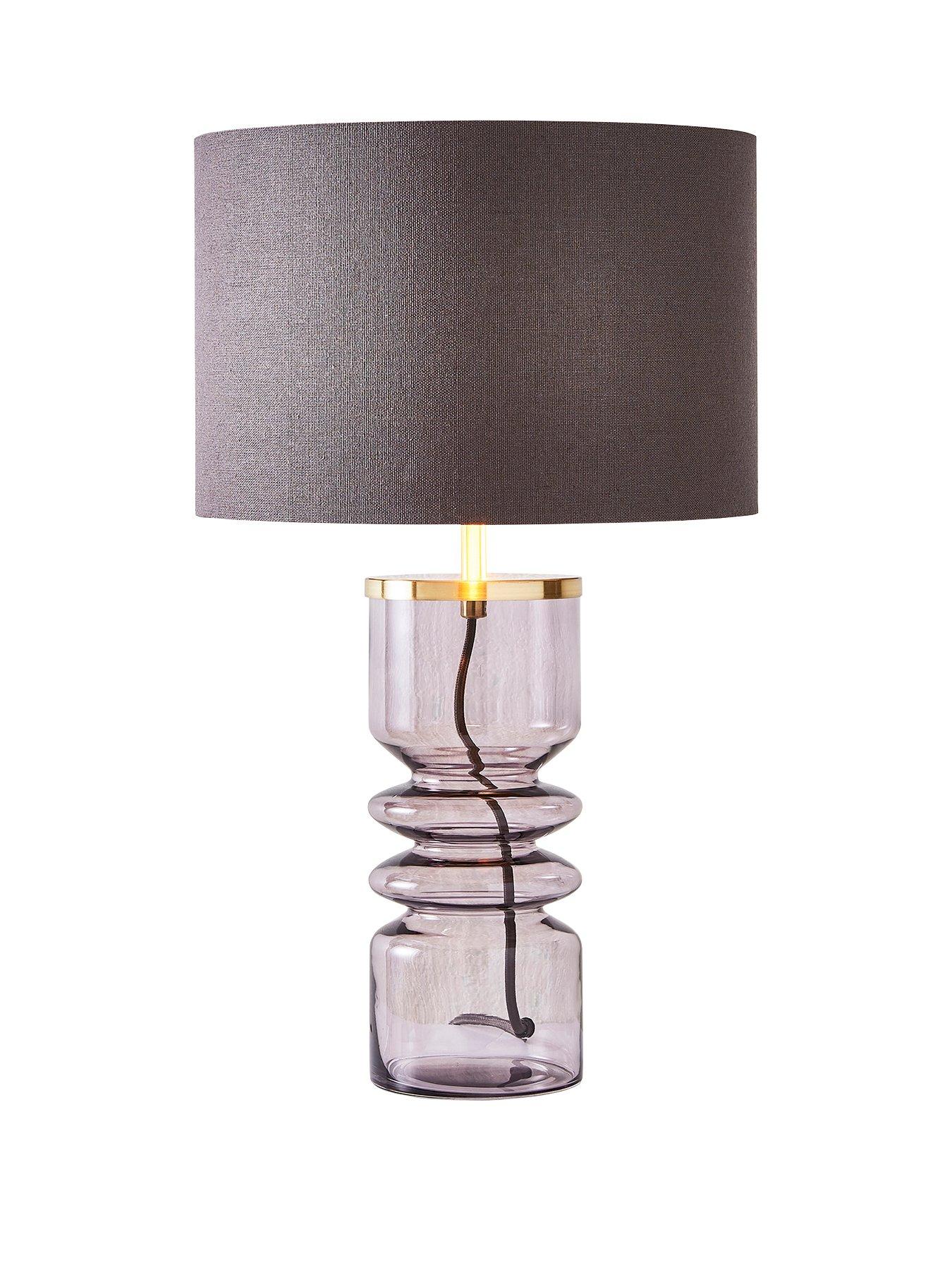 Product photograph of Oswald Heavy Glass Table Lamp from very.co.uk