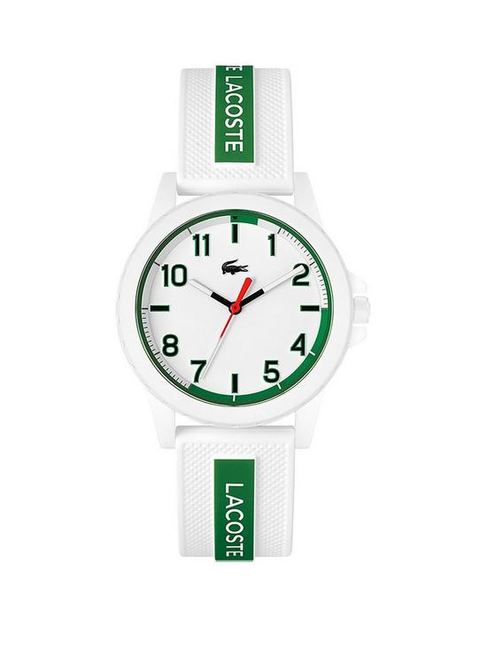 front image of lacoste-rider-white-and-greennbspteen-watch