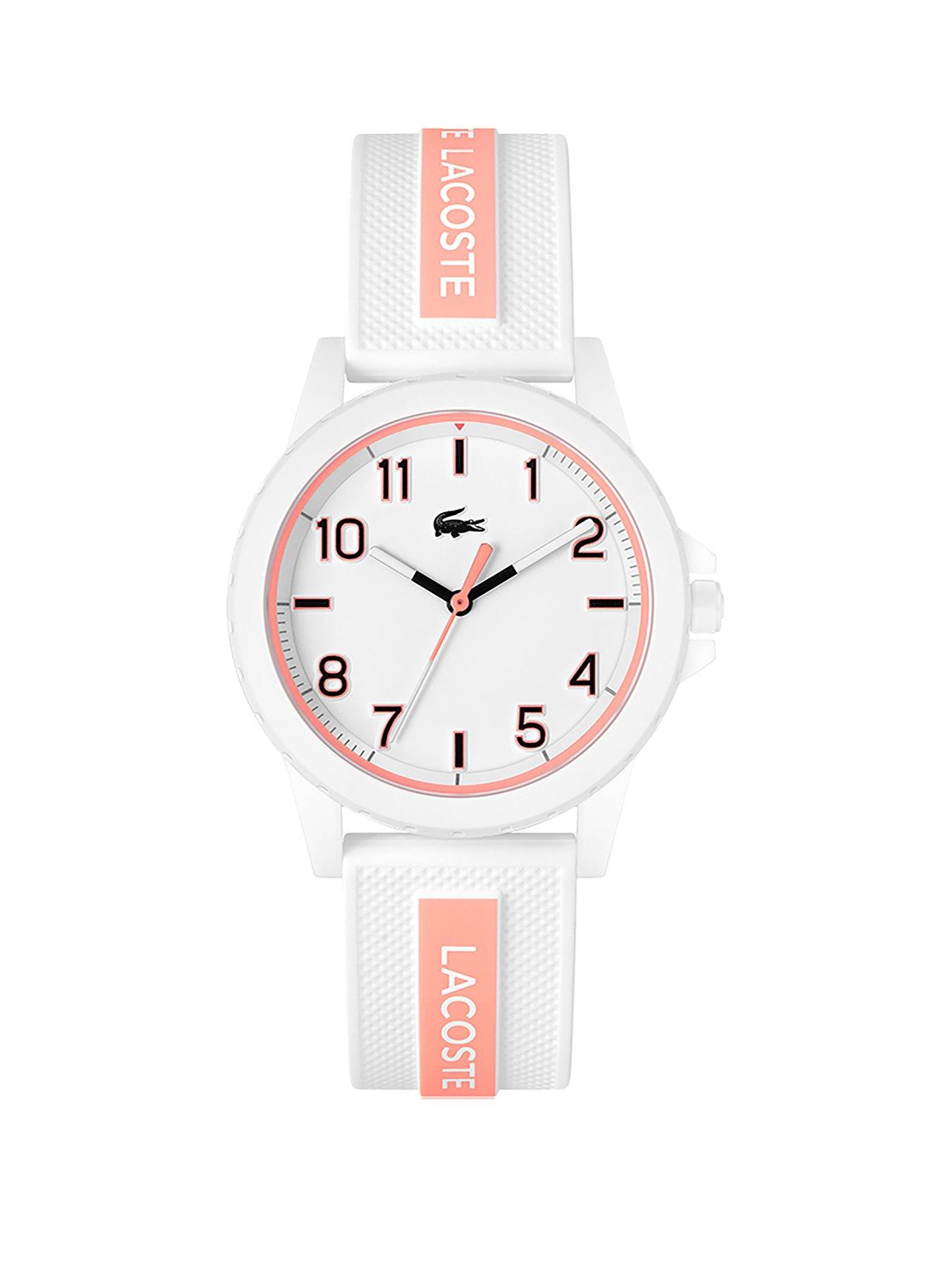 White lacoste shop watch women's