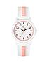  image of lacoste-white-dial-pink-amp-white-kidsteen-watch