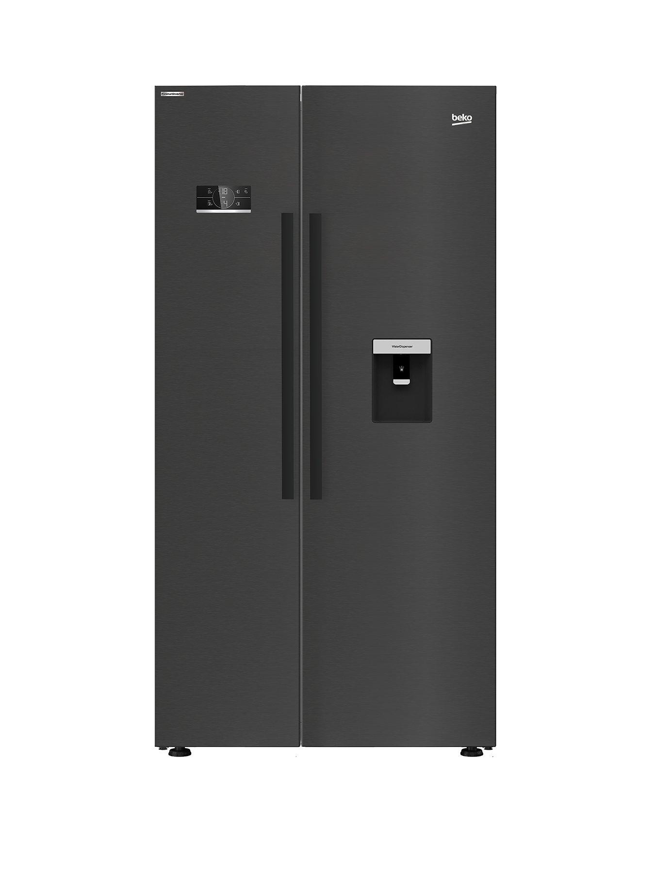 Product photograph of Beko Asd2341vb Harvestfresh American Style Fridge Freezer With Water Dispenser Ndash Black from very.co.uk