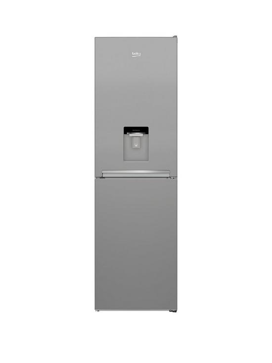 front image of beko-cfg3582ds-55cm-wide-frost-free-fridge-freezer-silver