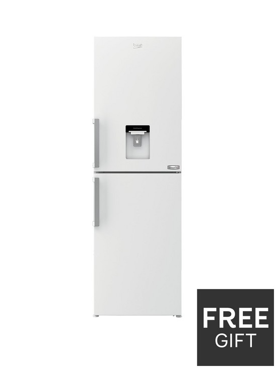 front image of beko-cfp3691dvw-harvestfreshnbsp60cm-wide-frost-free-fridge-freezer-with-water-dispensernbsp--white