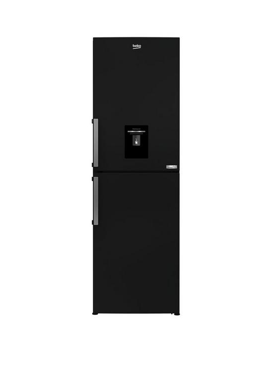 front image of beko-cfp3691dvb-harvestfresh-fridge-freezer-with-water-dispenser-black
