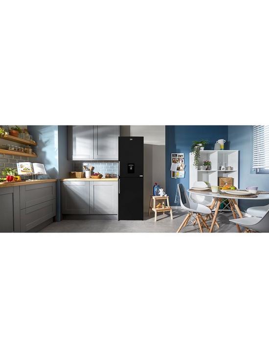 stillFront image of beko-cfp3691dvb-harvestfresh-fridge-freezer-with-water-dispenser-black