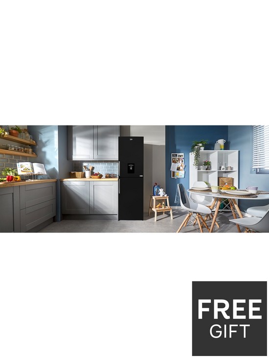 stillFront image of beko-cfp3691dvb-harvestfresh-fridge-freezer-with-water-dispenser-black