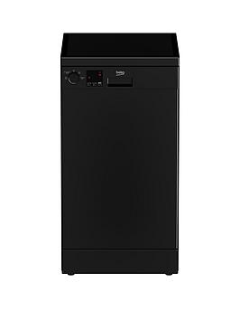 Beko Dvs04020B 10-Place Freestanding Slimline Dishwasher, Black