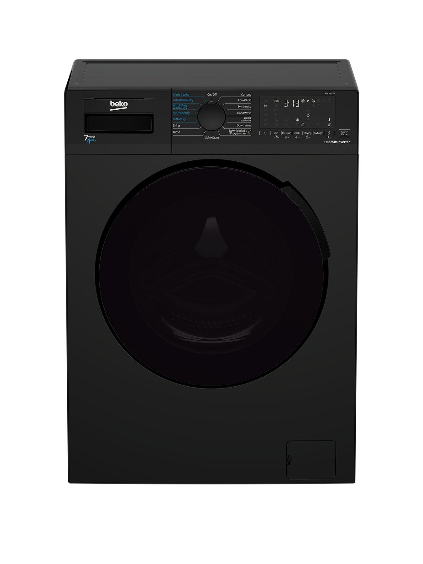 Product photograph of Beko Wdl742431b 7kg Wash 4kg Dry 1200 Spin Washer Dryer Black from very.co.uk