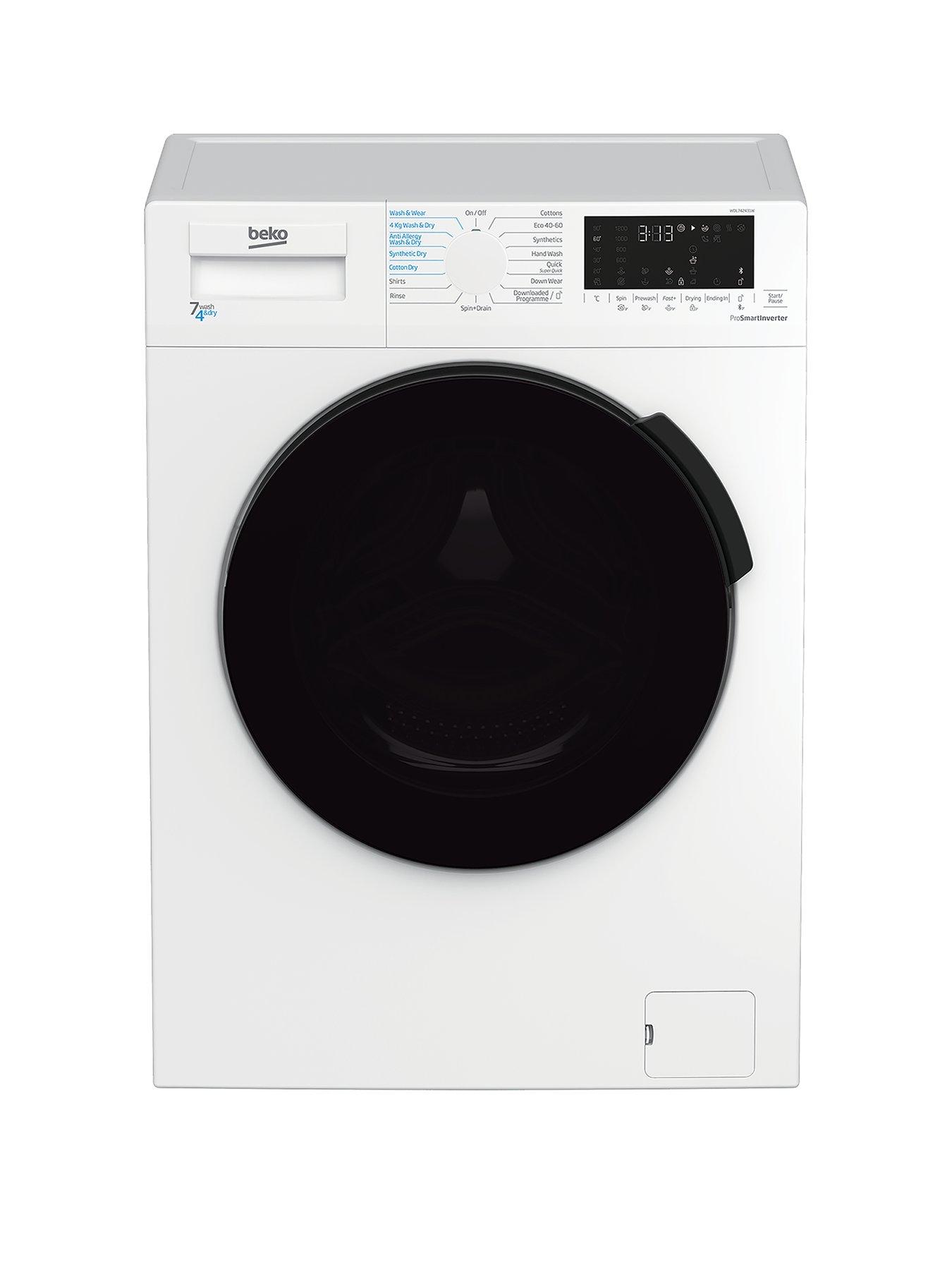 Product photograph of Beko Wdl742431w 7kg Wash 4kg Dry 1200 Spin Washer Dryer White from very.co.uk