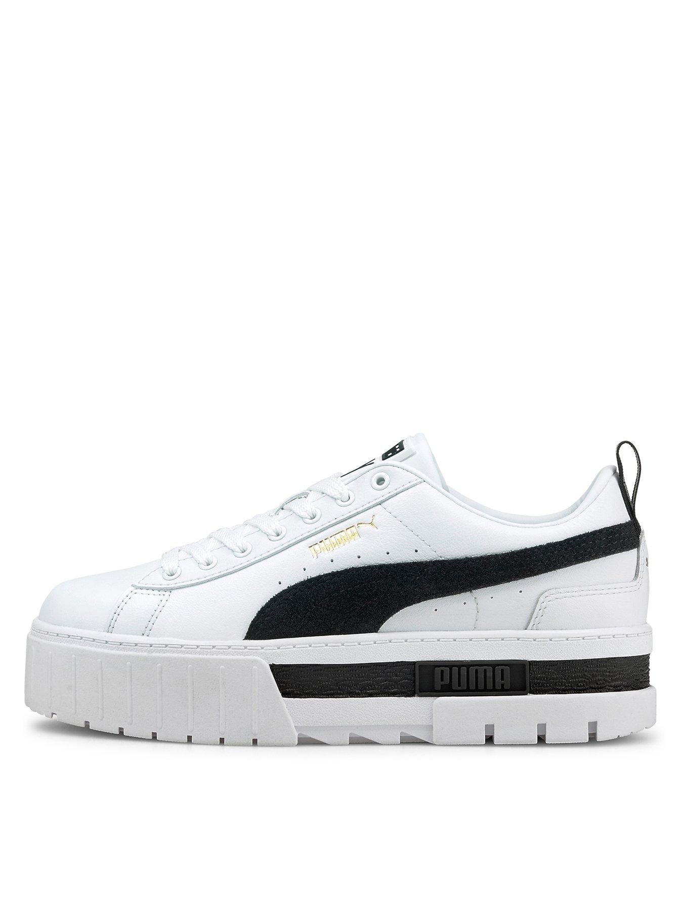 Puma white and 2024 black platform sneakers