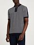 river-island-slim-fit-zip-short-sleeve-polo-navyfront