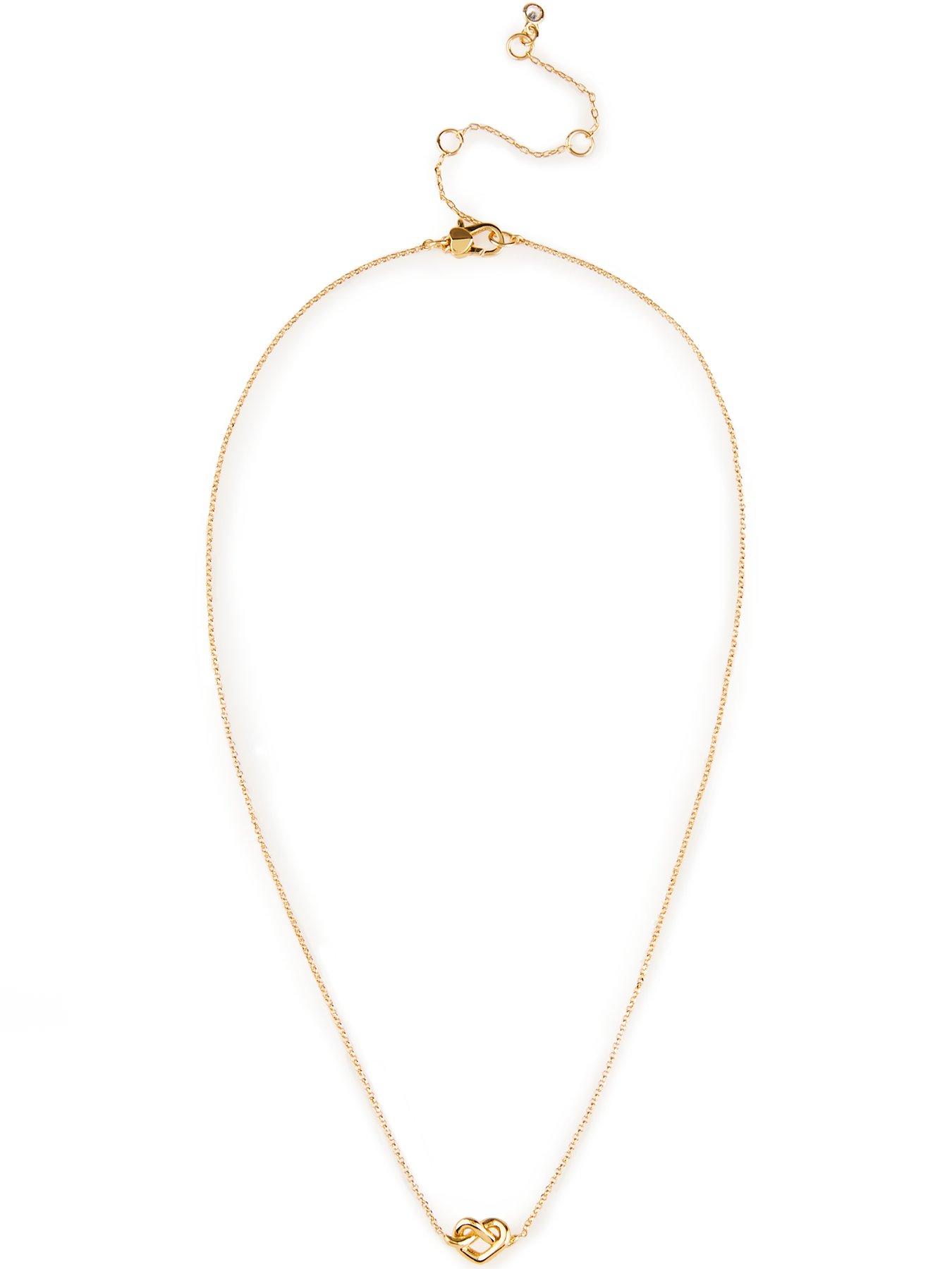 Product photograph of Kate Spade New York Loves Me Knot Necklace - Gold from very.co.uk