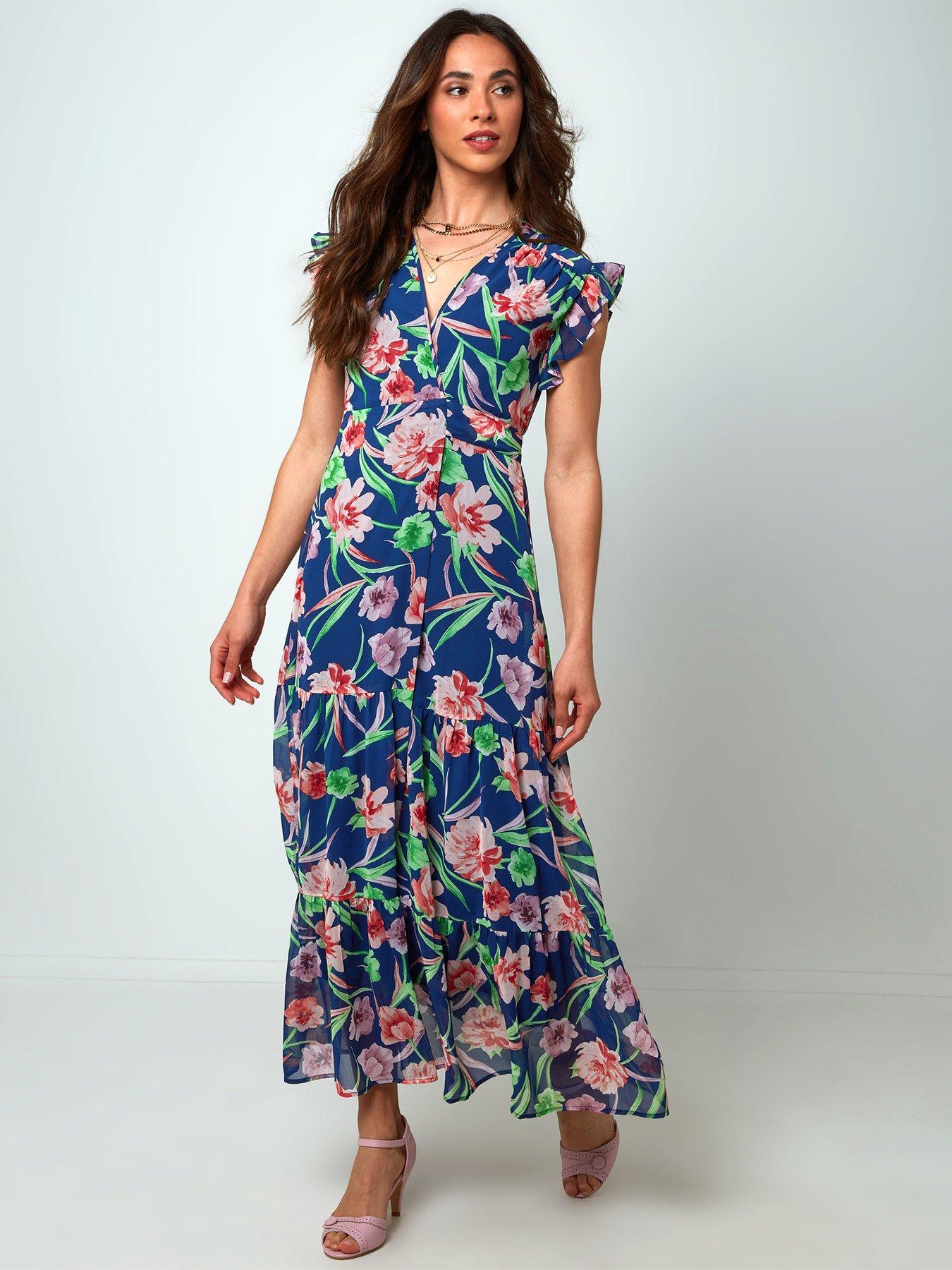 Joe Browns Tulip Wrap Maxi Dress -Navy Multi | very.co.uk