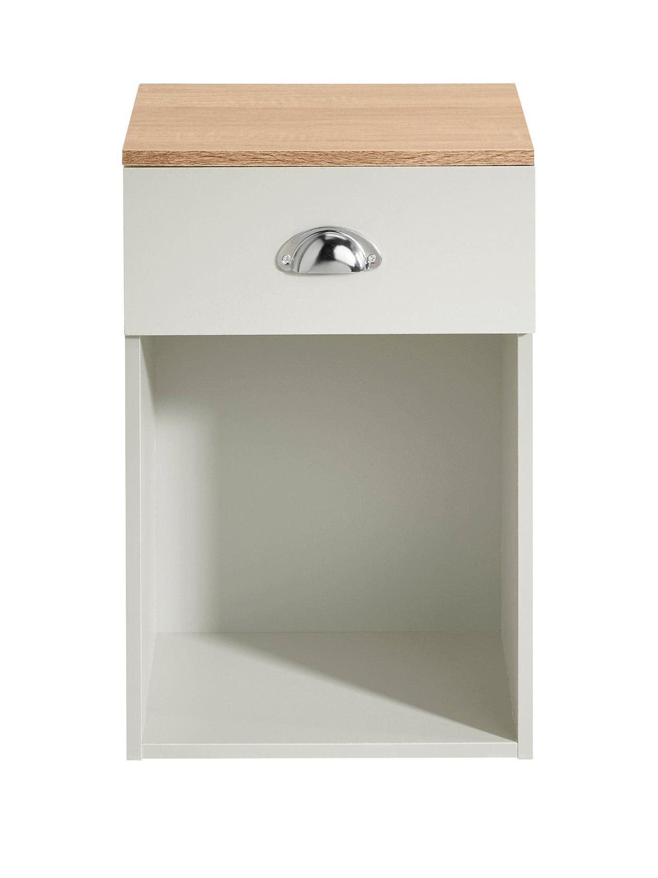 Product photograph of Lloyd Pascal Henley 1 Drw Bedside With Cup Handles from very.co.uk