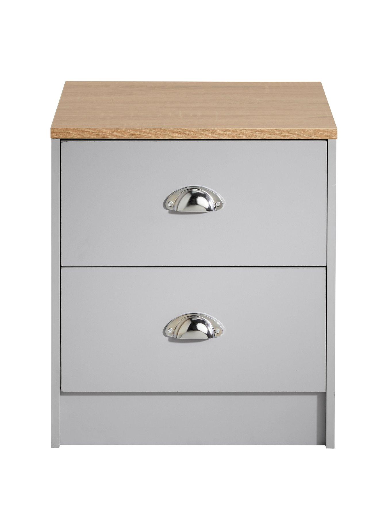 Product photograph of Lloyd Pascal Henley 2 Drawer Bedside Chest from very.co.uk