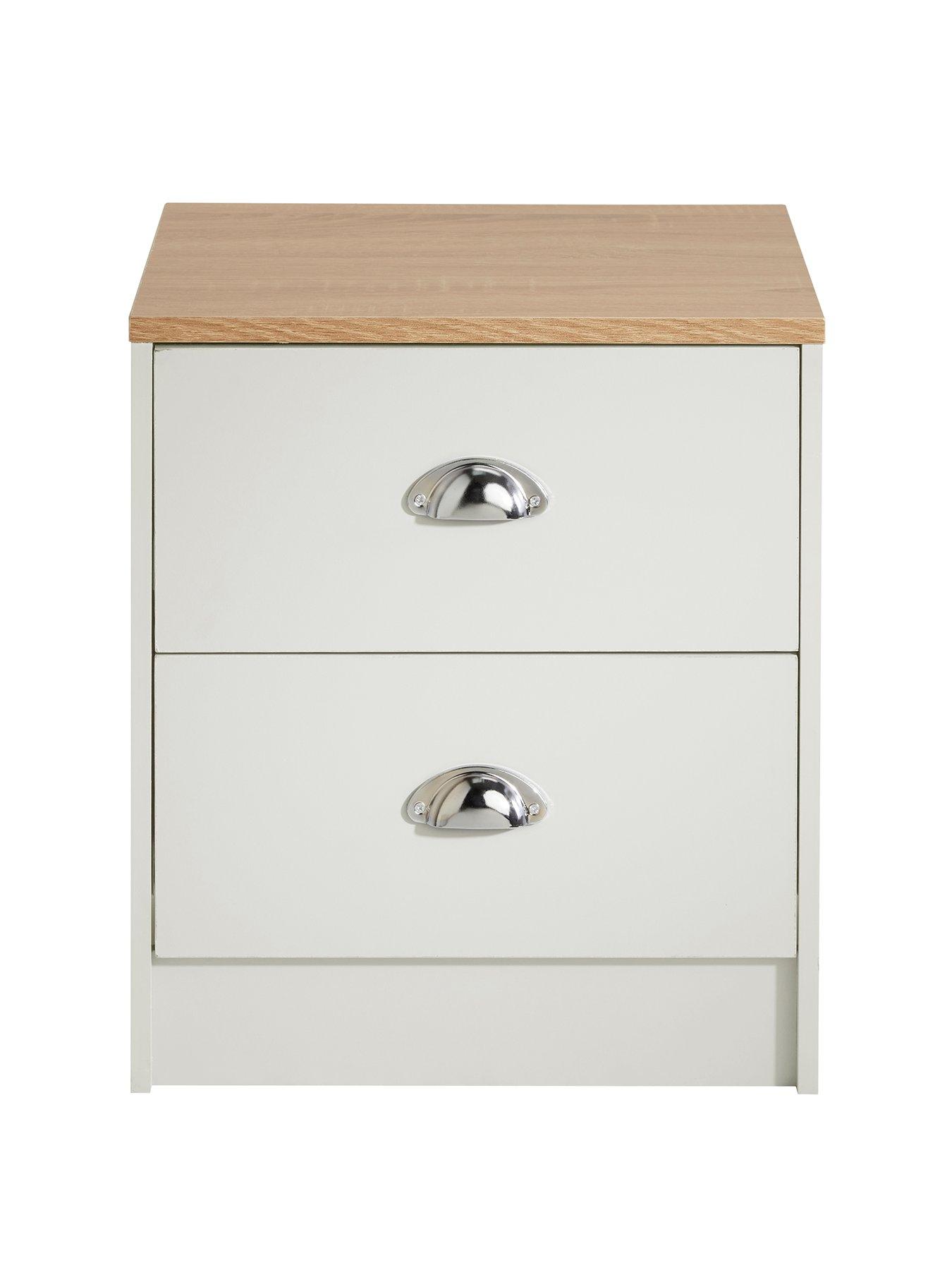 Product photograph of Lloyd Pascal Henley 2 Drw Bedside With Cup Handles from very.co.uk