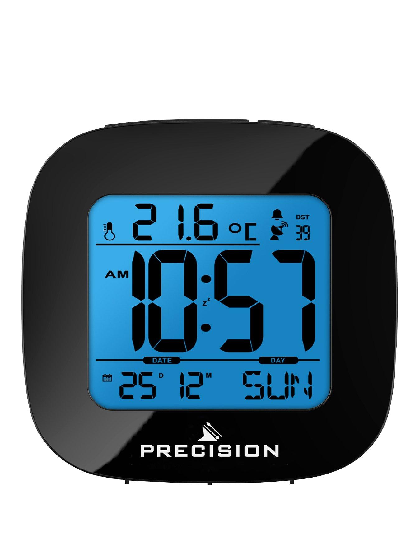 Precision Radio Controlled Lcd Black Alarm Clock very.co.uk