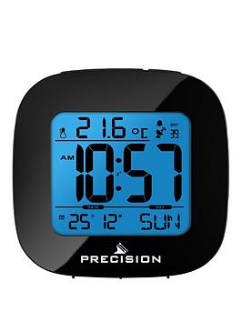 Product photograph of Precision Radio Controlled Lcd Black Alarm Clock from very.co.uk