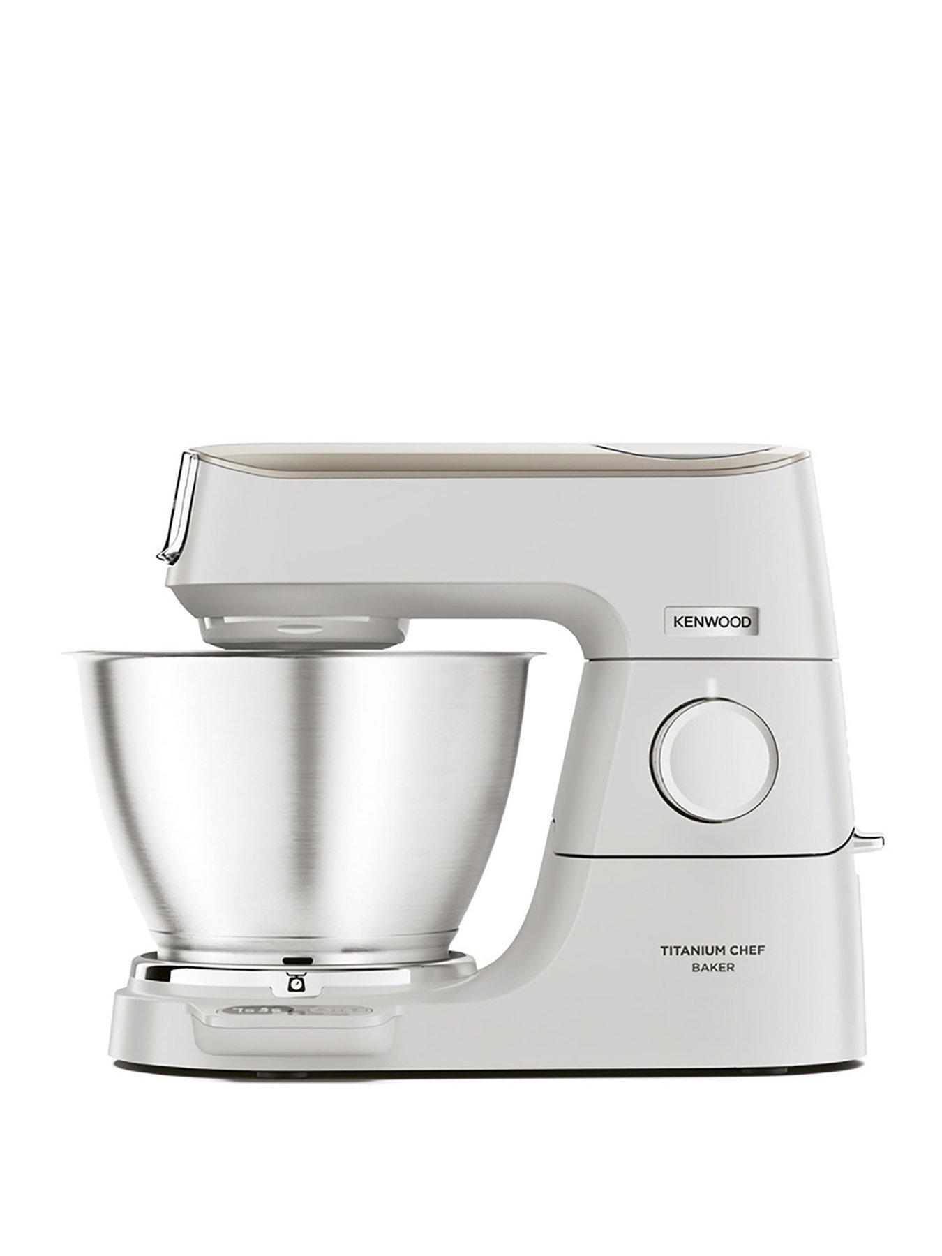 Product photograph of Kenwood Titanium Chef Baker Stand Mixer Kvc65 001wh - White from very.co.uk