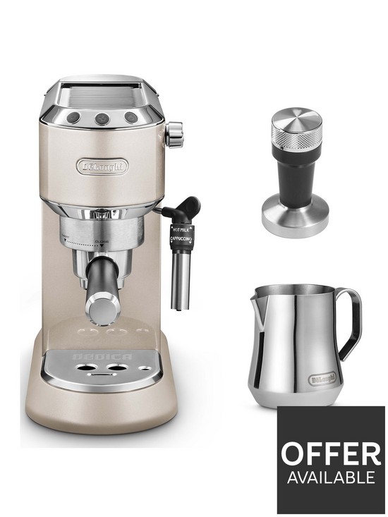 front image of delonghi-dedica-style-barista-espresso-machine-amp-cappuccino-maker-ec785bg