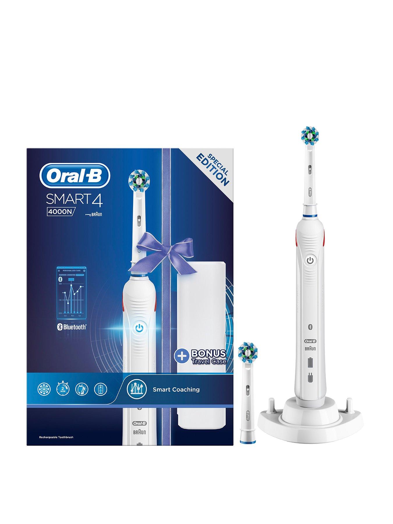 oral b smart 4 4000n rechargeable electric toothbrush