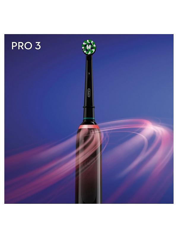 Image 4 of 5 of Oral-B Pro 3 - 3500 Cross Action - Black Electric Toothbrush Designed By Braun + Bonus Travel Case